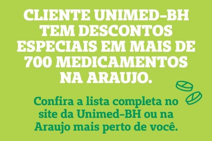 Clientes Unimed terão desconto em 700 remédios na drogaria Araujo